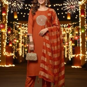 Festive Rust Orange Salwar Suit