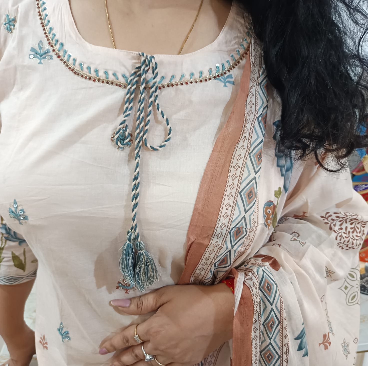 Digital print Mul Cotton suit - Image 4