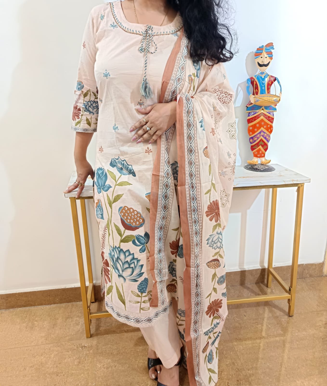 Digital print Mul Cotton suit - Image 3